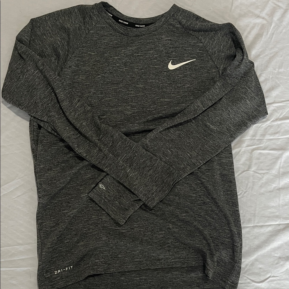 Nike gray and white dri fit long sleeve